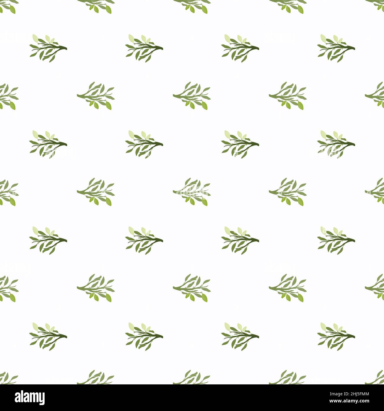Seamless isolated pattern with hand drawn leaf branches and lemon fruit ...