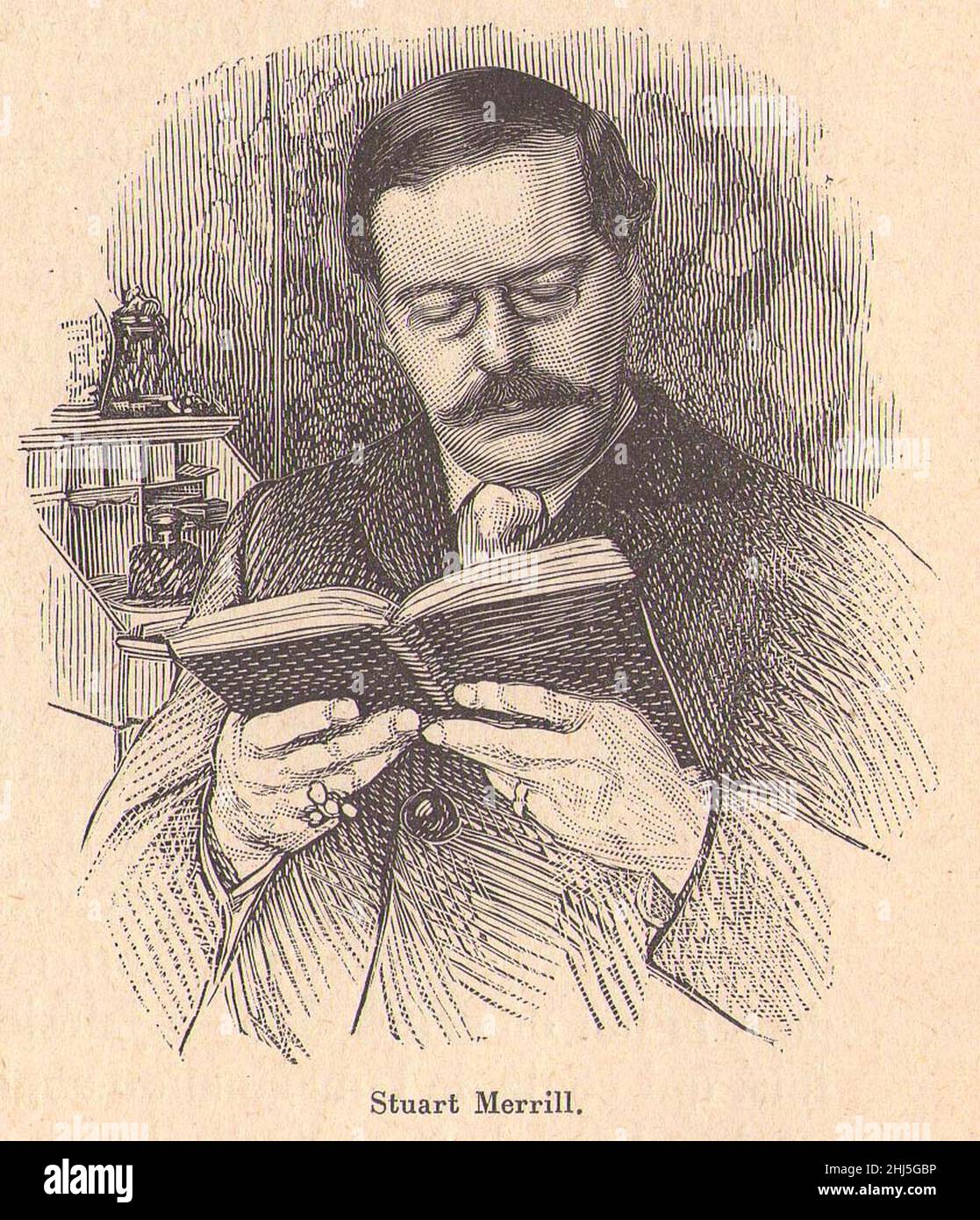 Stuart Merrill reading Stock Photo Alamy