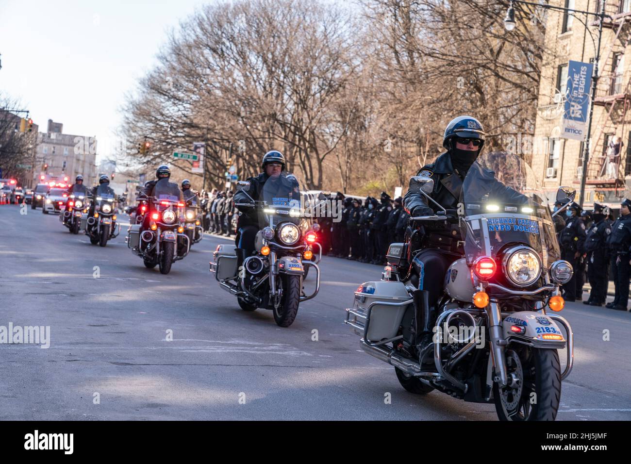 New York, NY January 26, 2022 Motocade arrives to transfer remains