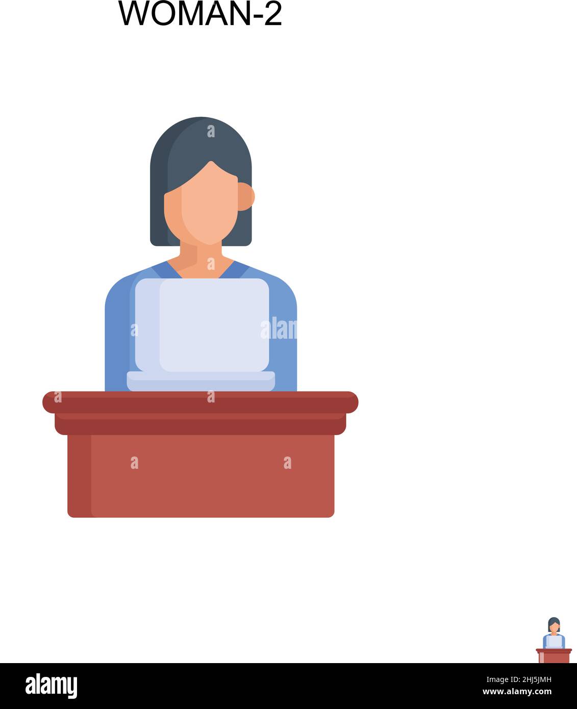 Woman-2 Simple vector icon. Illustration symbol design template for web mobile UI element. Stock Vector