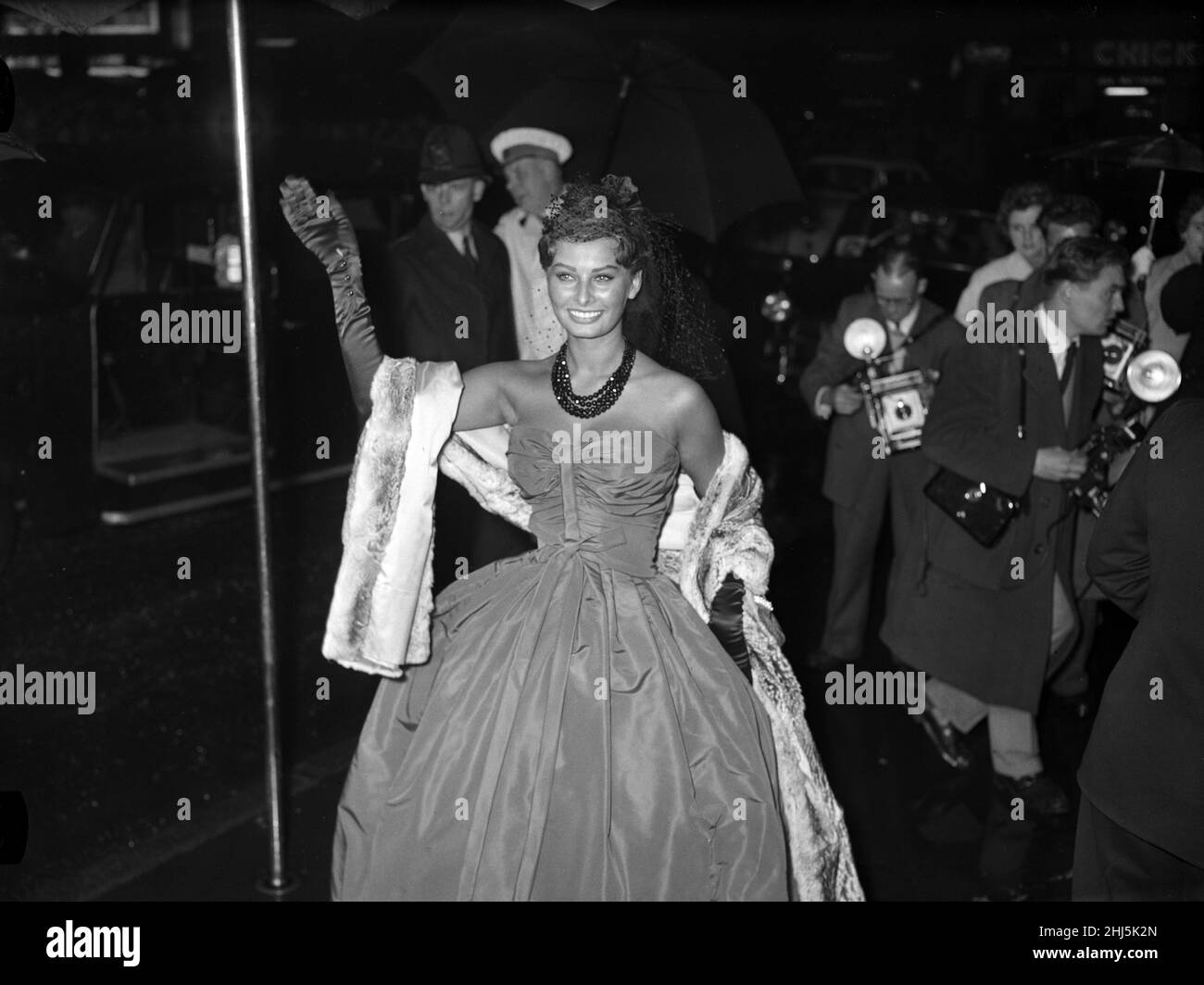 Sophia Loren at the film premier of 'The Key' 29th May 1958. Stock Photo