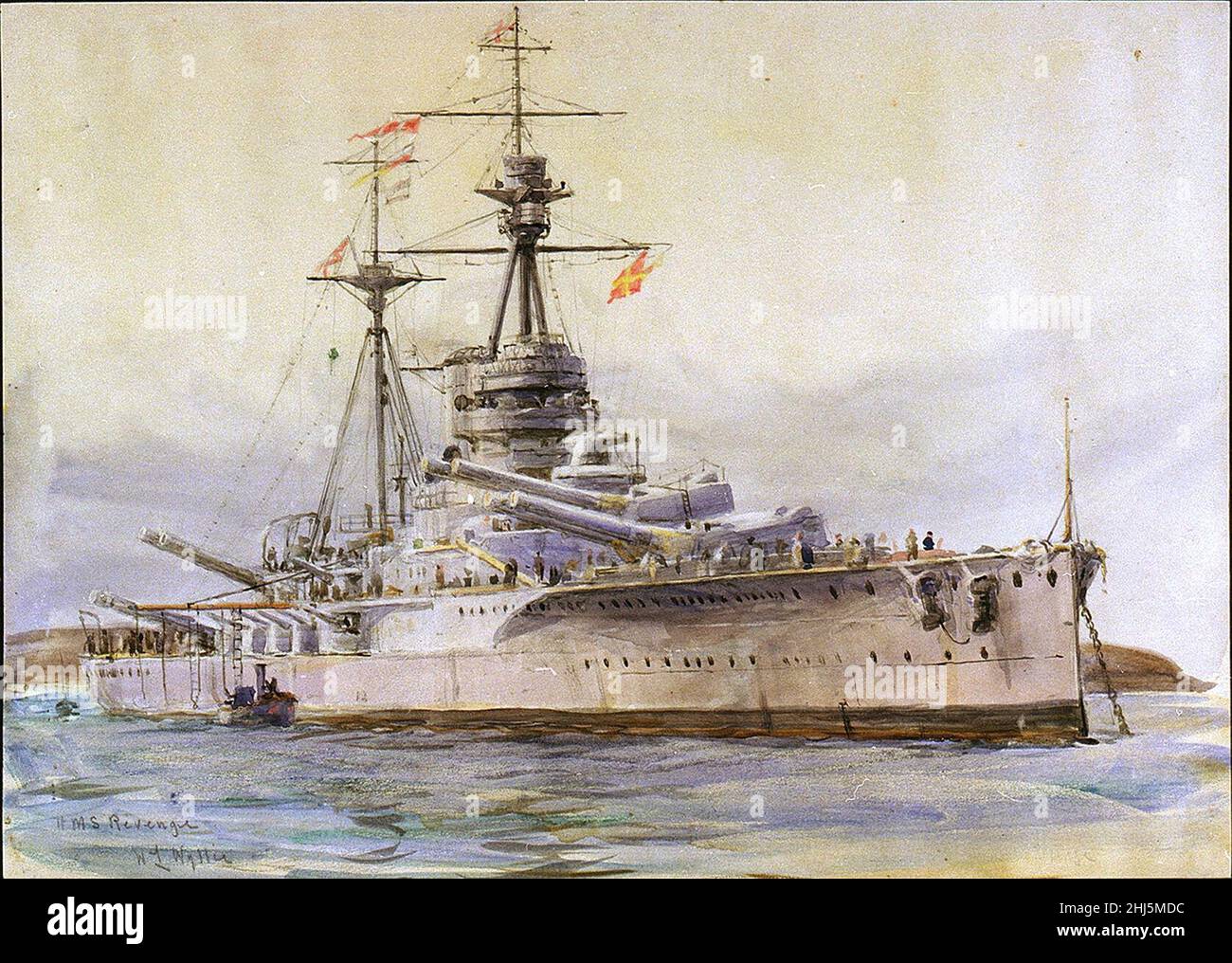 Study of HMS 'Revenge', battleship Stock Photo Alamy
