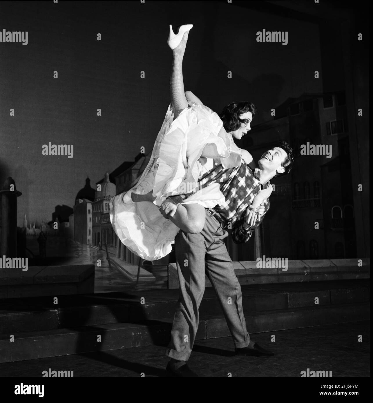 Brother and sister Joyce and Lionel Blair rehearsing a dance routine