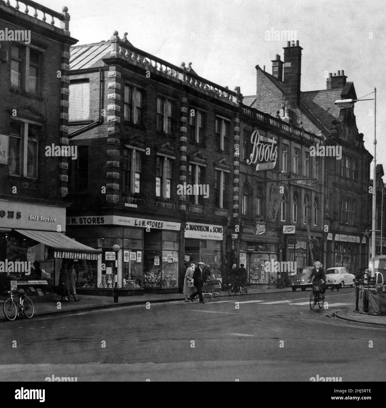 Blyth, looking up Waterloo Road, with Arcade on left. 4th September