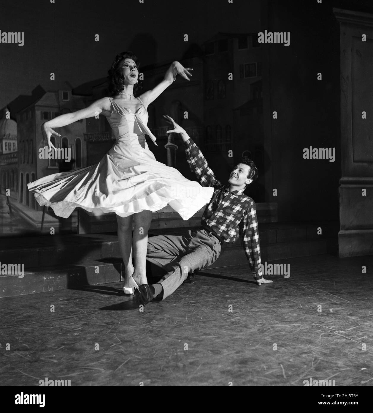 Brother and sister Joyce and Lionel Blair rehearsing a dance routine