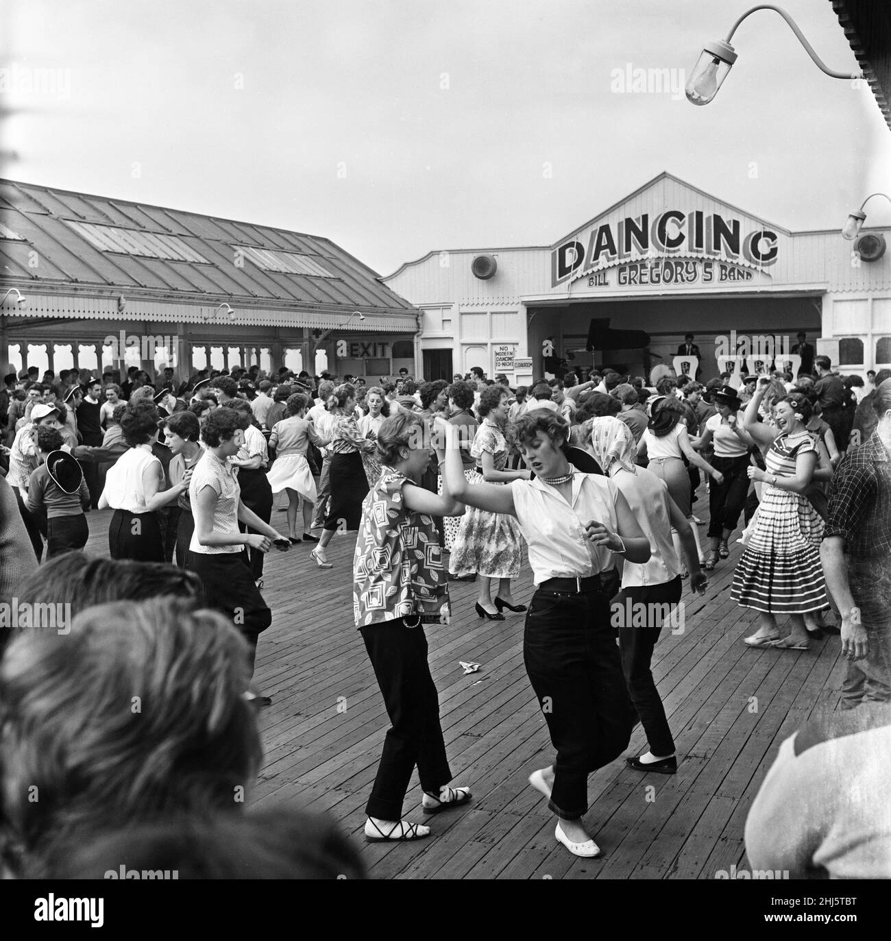 Rock n Roll session on the pier a Blackpool, Lancashire. 18th July 1957