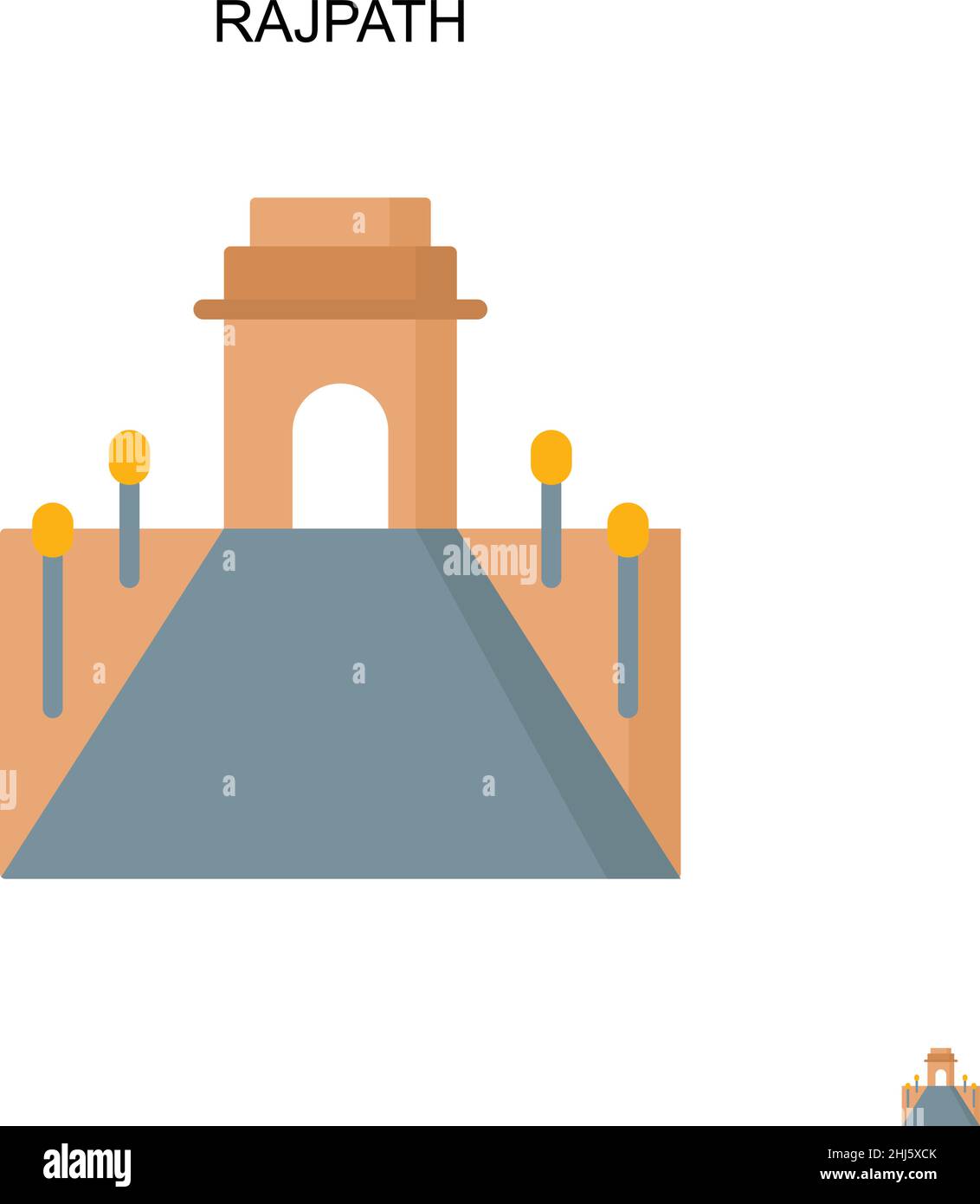 Rajpath Simple vector icon. Illustration symbol design template for web mobile UI element. Stock Vector