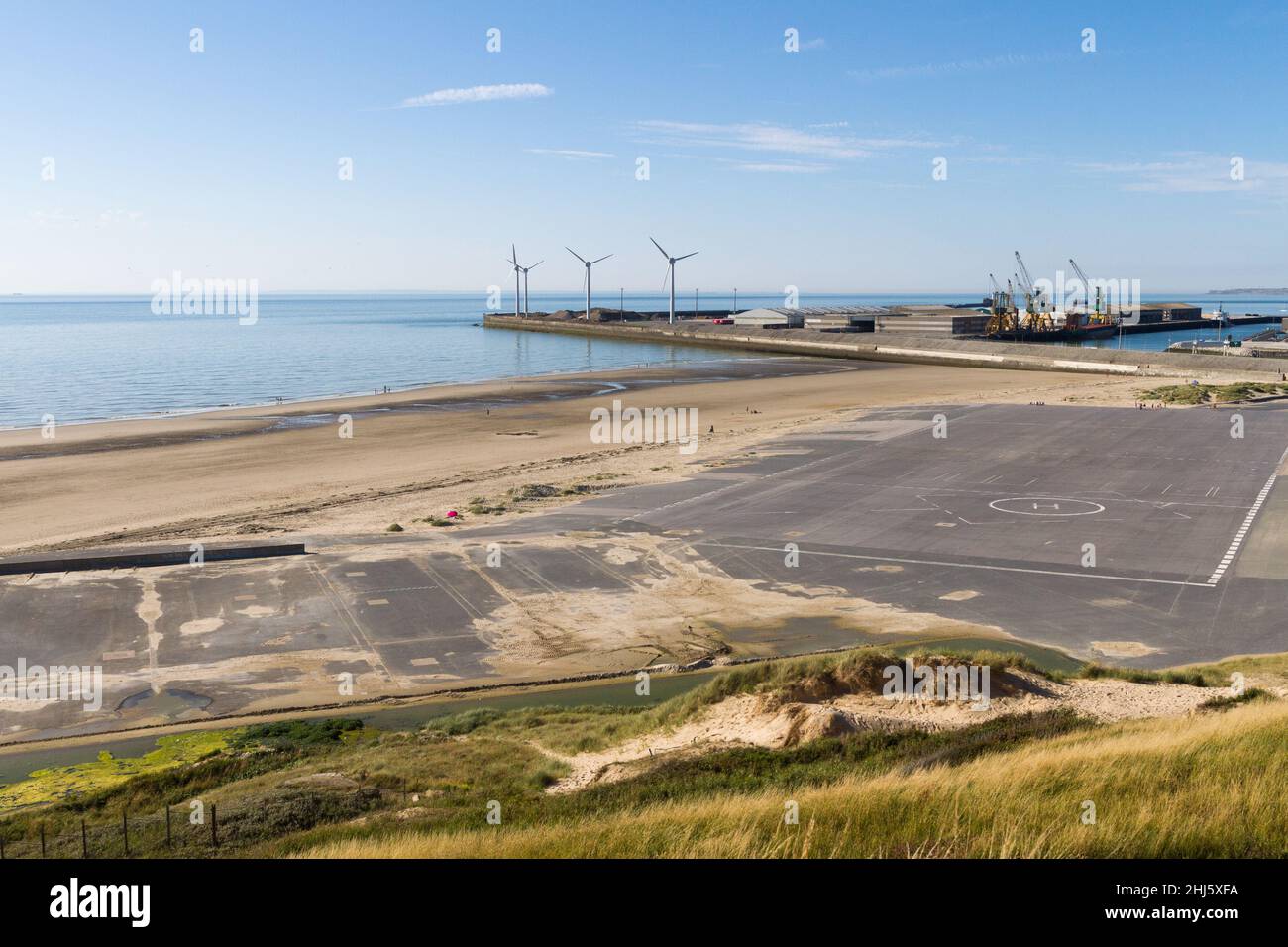 L'ancienne aire d'atterrissage de l'Hovercraft à Boulogne-sur-Mer. Pas-de-Calais Stock Photo