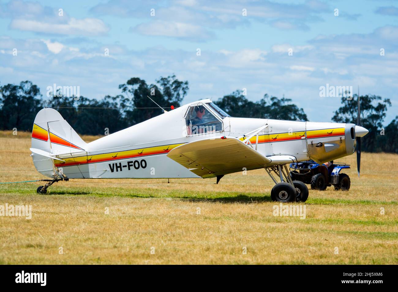 Modified Piper PA-25-235/A1 Pawnee Glider Tow Plane at Lake Keepit Soaring Club Gunnedah Australia. Stock Photo