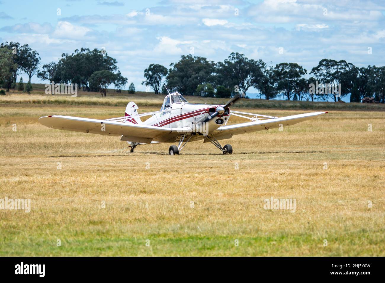 Piper Model PA-25-235 Pawnee Glider Tow Plane at Lake Keepit Soaring Club airfield Gunnedah Australia. Stock Photo