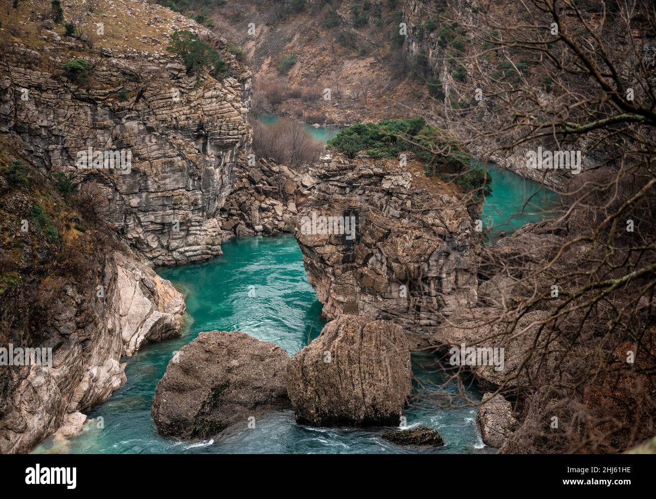River Moraca, canyon Platije. Beautiful Canyon of Moraca river in ...
