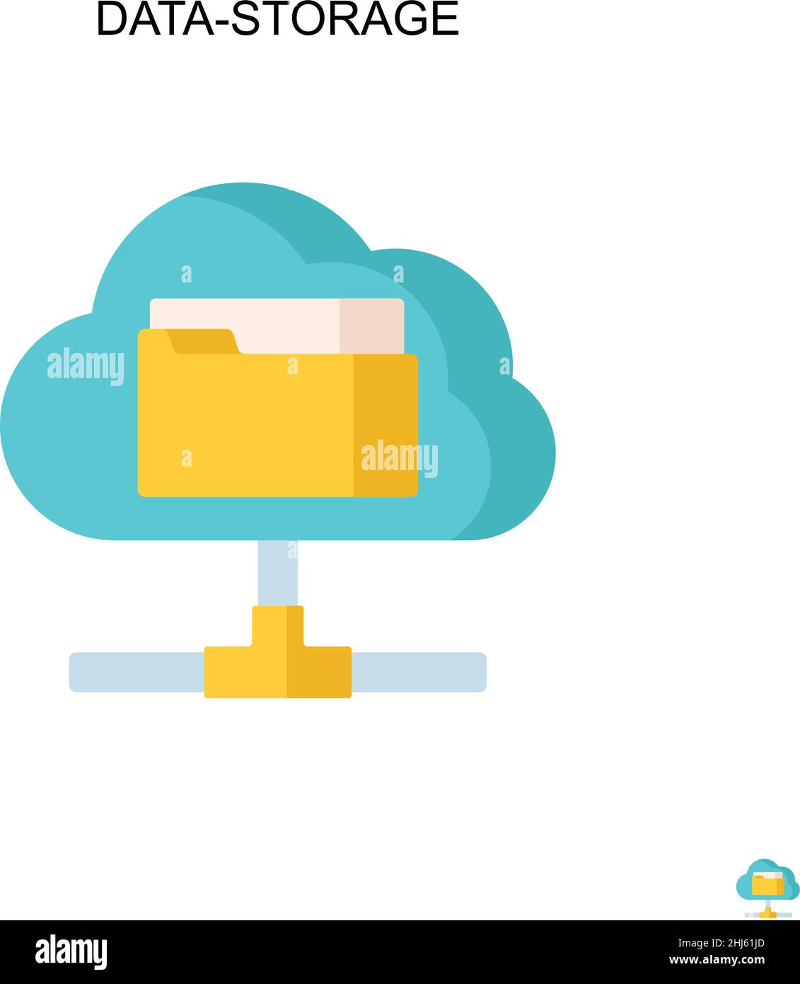 Data-storage Simple vector icon. Illustration symbol design template for web mobile UI element. Stock Vector