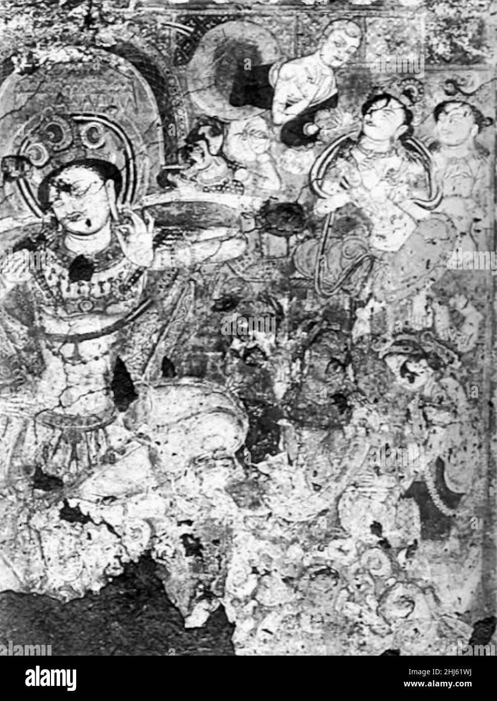Subashi painting, 6th-7th century CE. Stock Photo