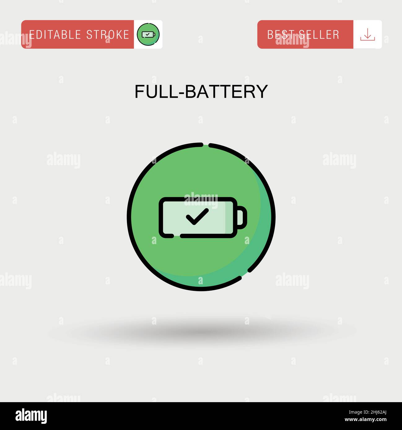 Full-battery Simple vector icon. Stock Vector