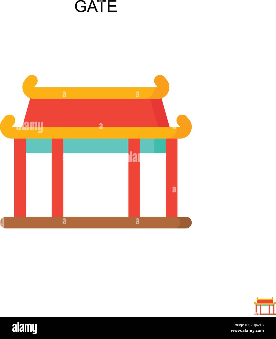Gate Simple vector icon. Illustration symbol design template for web mobile UI element. Stock Vector