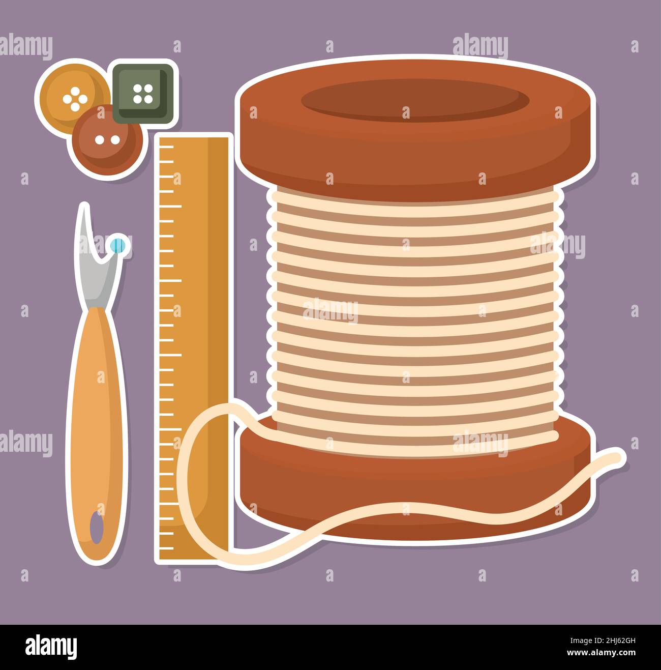 four sewing items Stock Vector