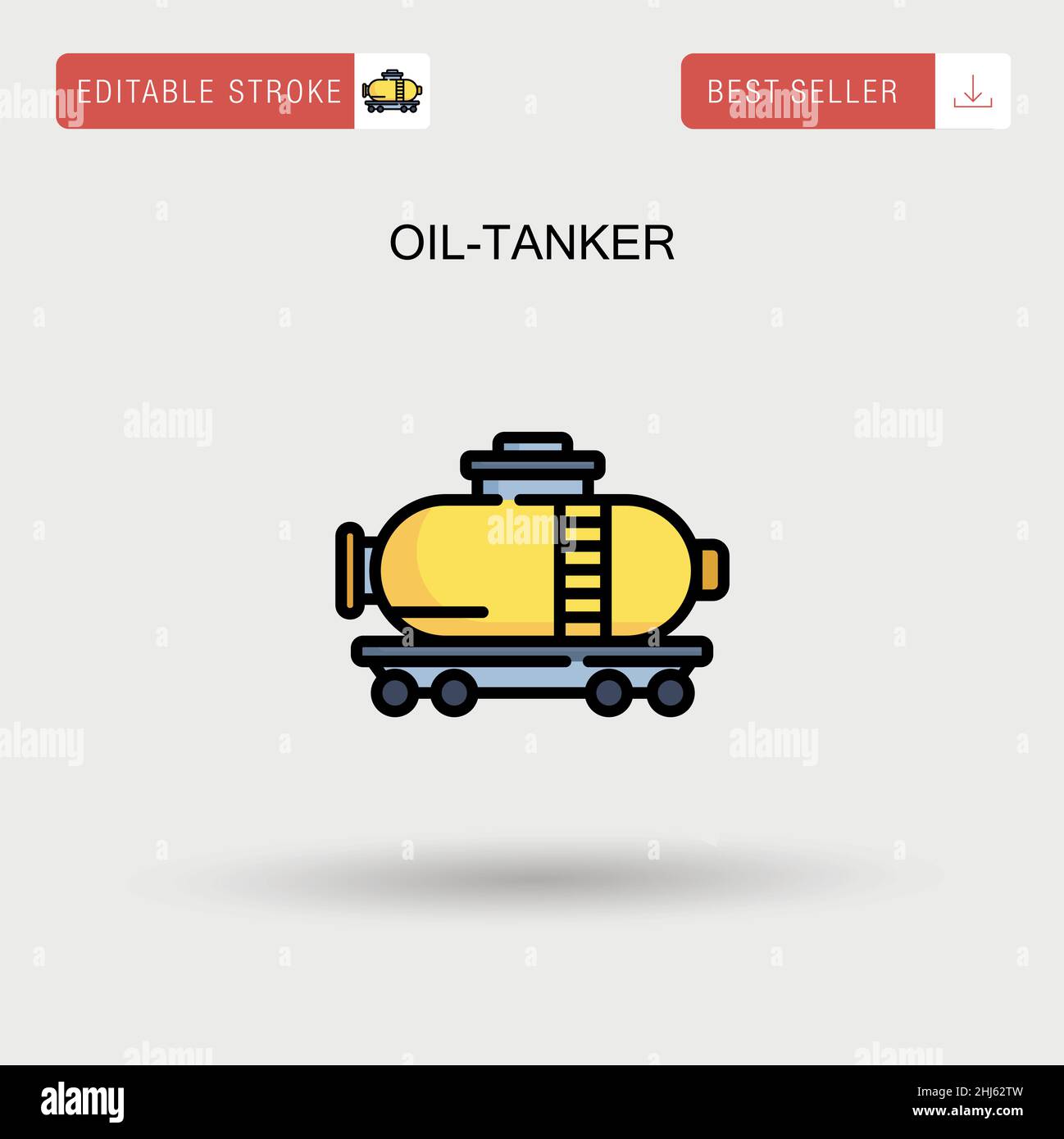 Oil-tanker Simple vector icon. Stock Vector