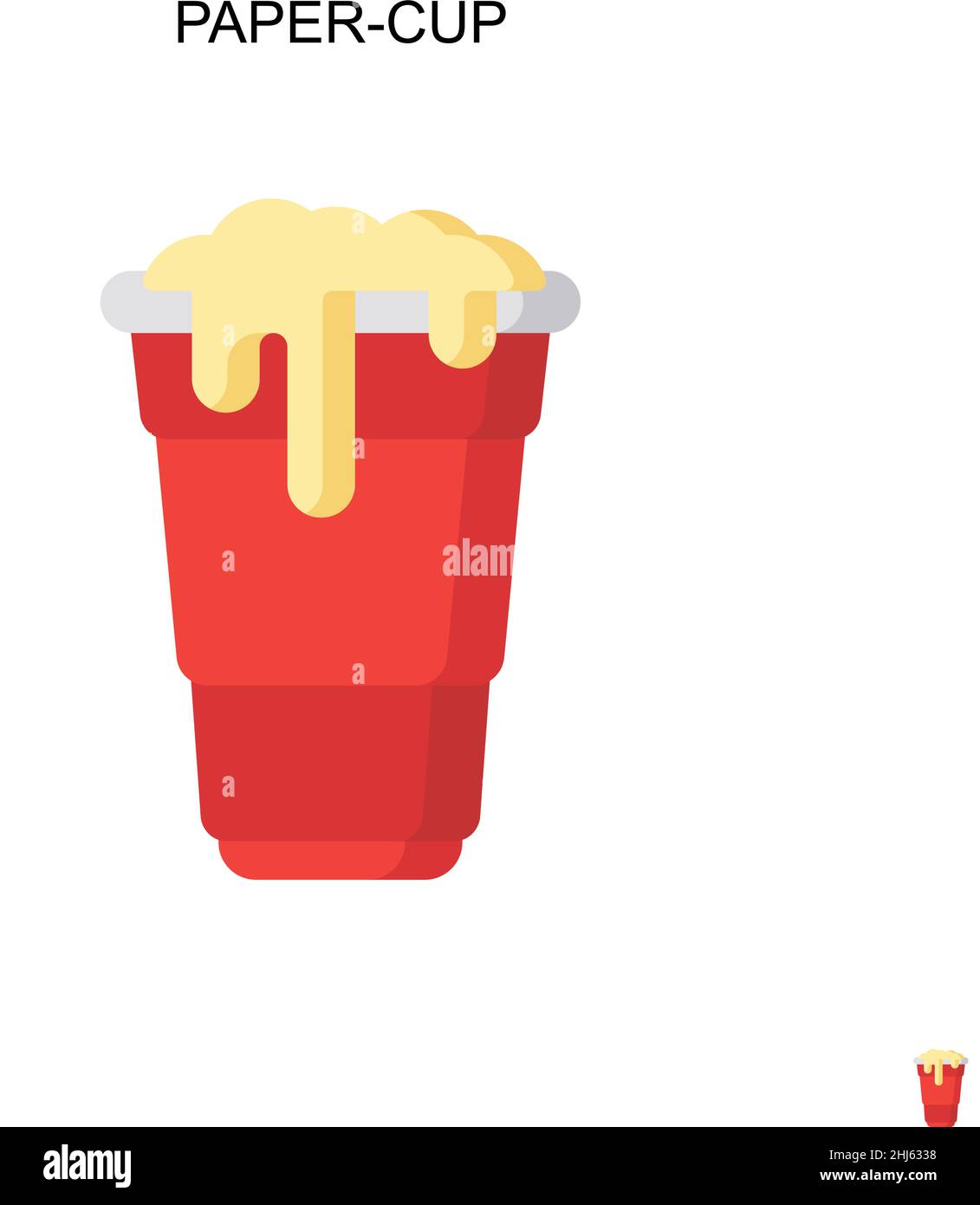 Paper-cup Simple vector icon. Illustration symbol design template for ...