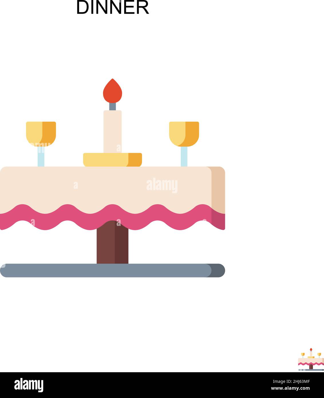 Dinner Simple vector icon. Illustration symbol design template for web ...