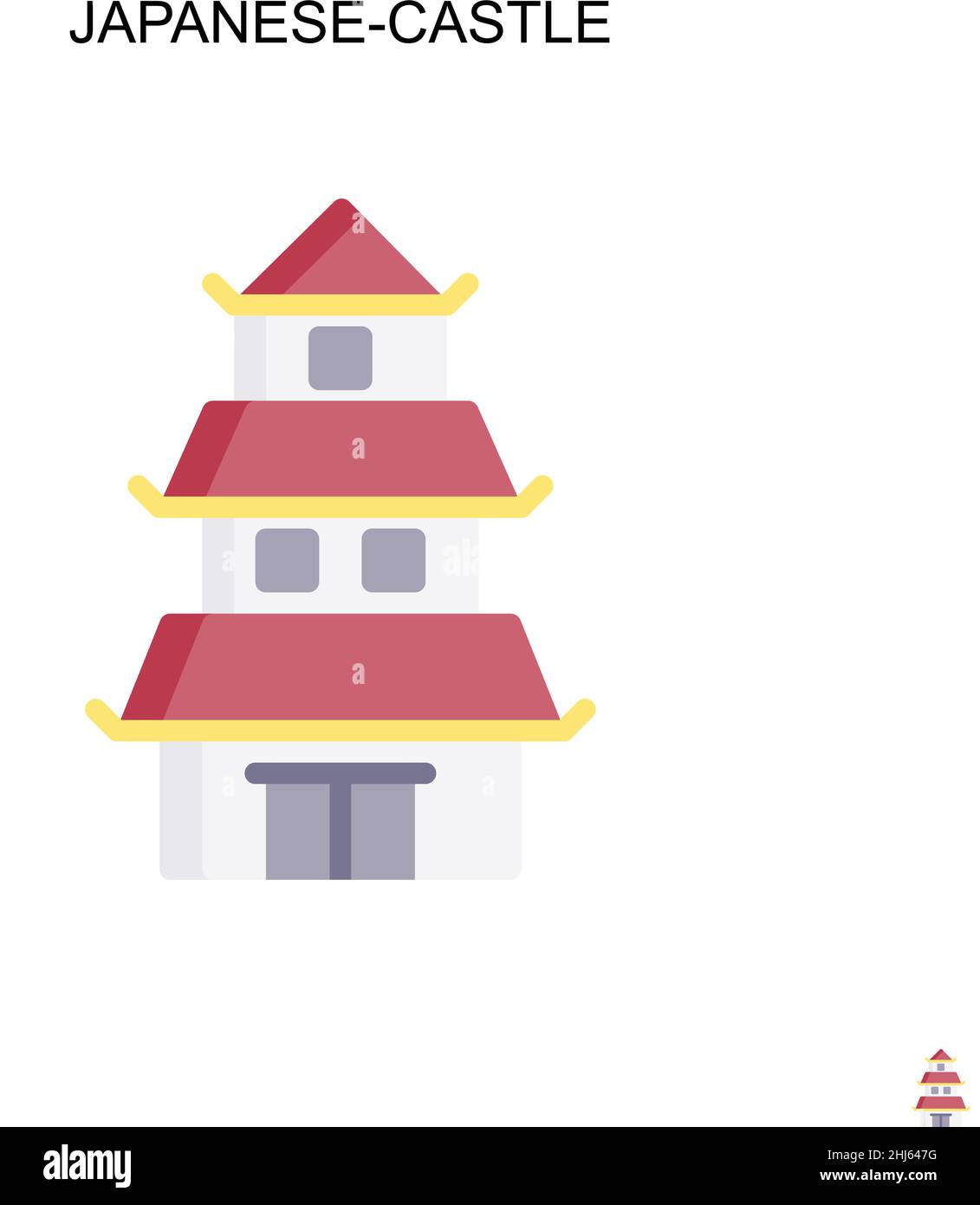 Japanese-castle Simple vector icon. Illustration symbol design template for web mobile UI element. Stock Vector