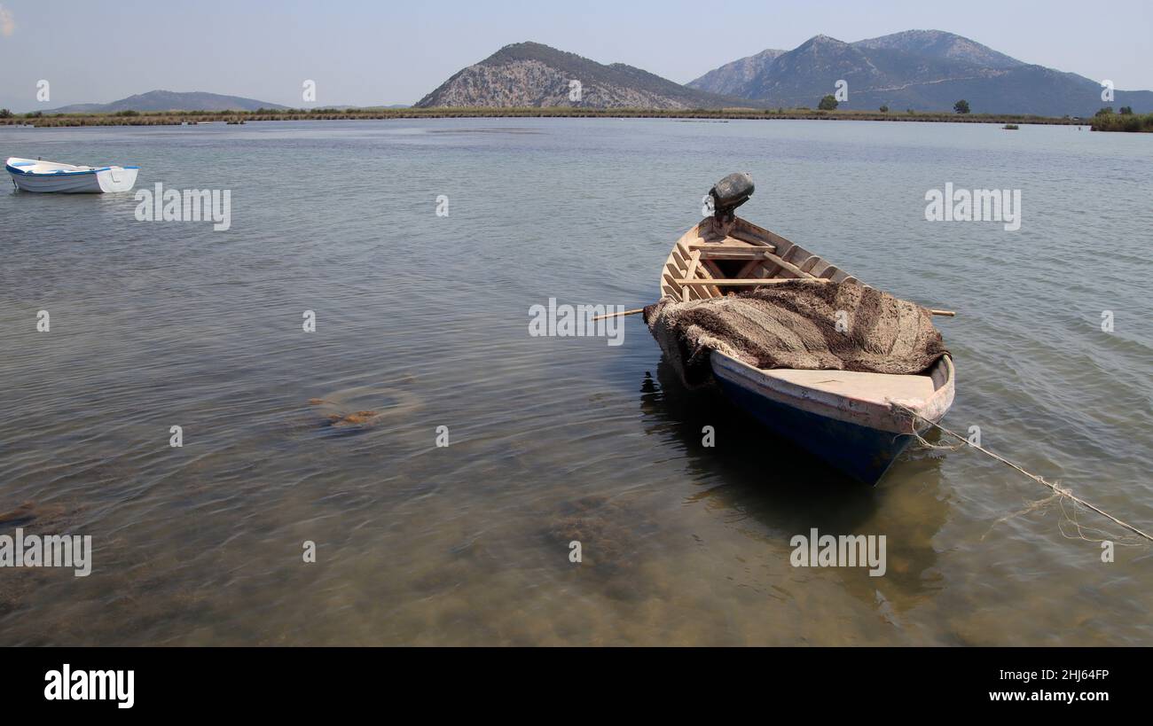 River delta-estuary of Acheloos,Aitoloakarnania,Greece Stock Photo