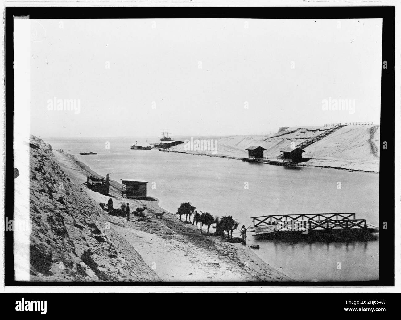 Suez Canal and Lake Timsah Stock Photo