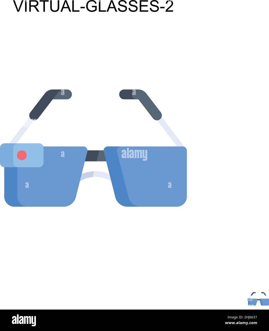 Virtual-glasses-2 Simple vector icon. Illustration symbol design template for web mobile UI element. Stock Vector