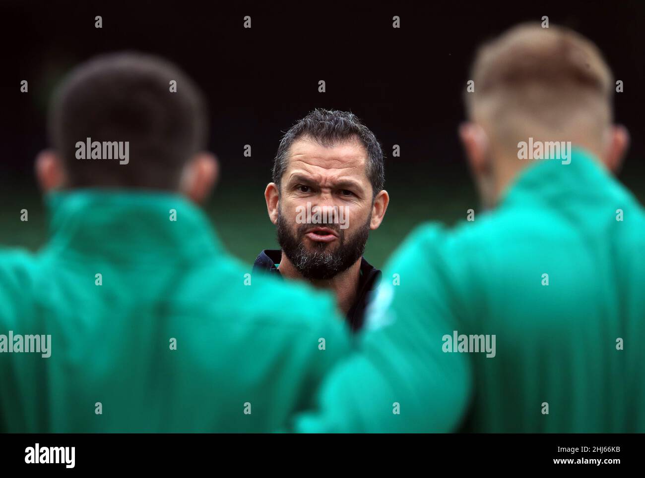 File photo dated 03-07-2021 of Ireland coach Andy Farrell. Andy Farrell wants in-form Ireland to “push new boundaries” during their quest for Guinness Six Nations glory. ssue date: Thursday January 27, 2022. Stock Photo