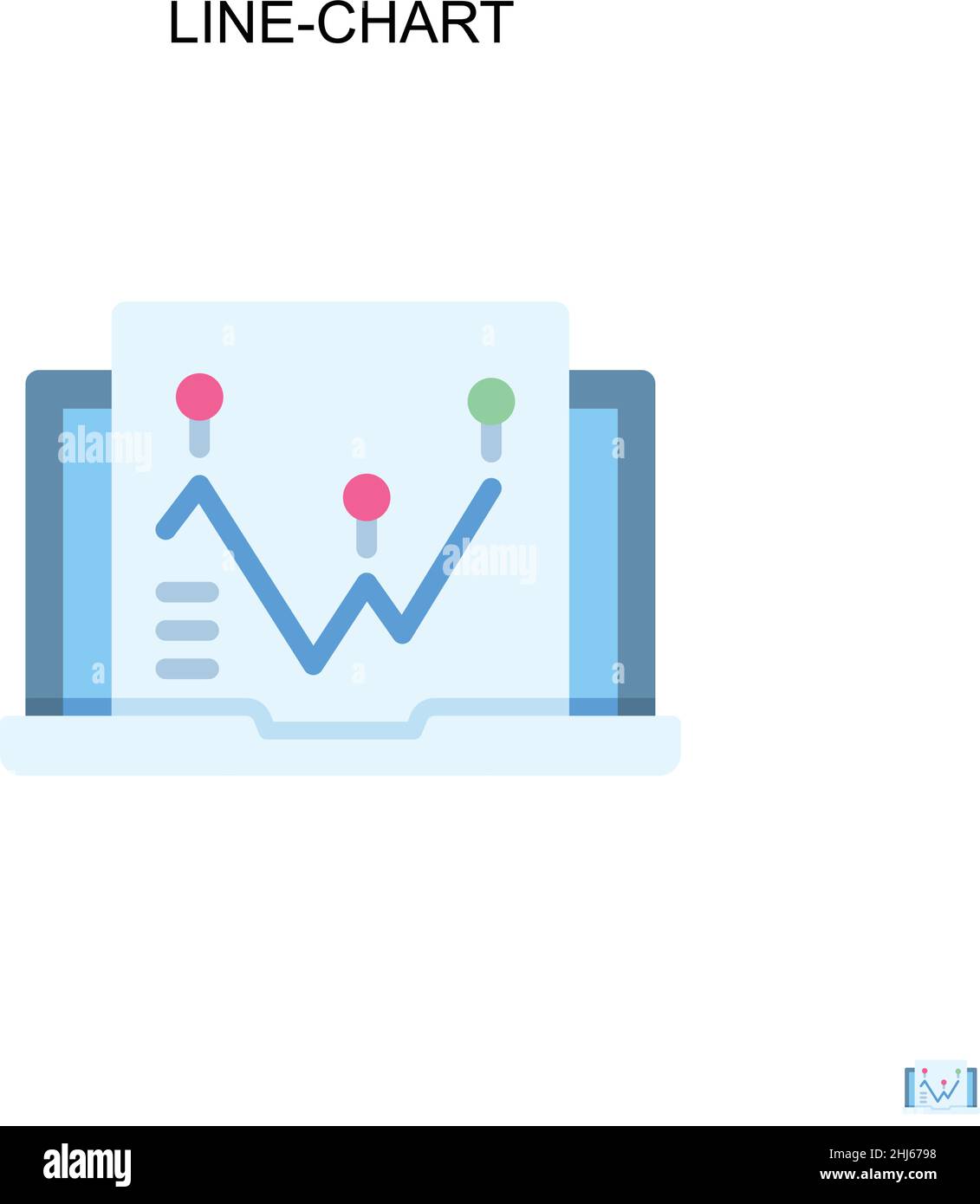 Line-chart Simple vector icon. Illustration symbol design template for web mobile UI element. Stock Vector