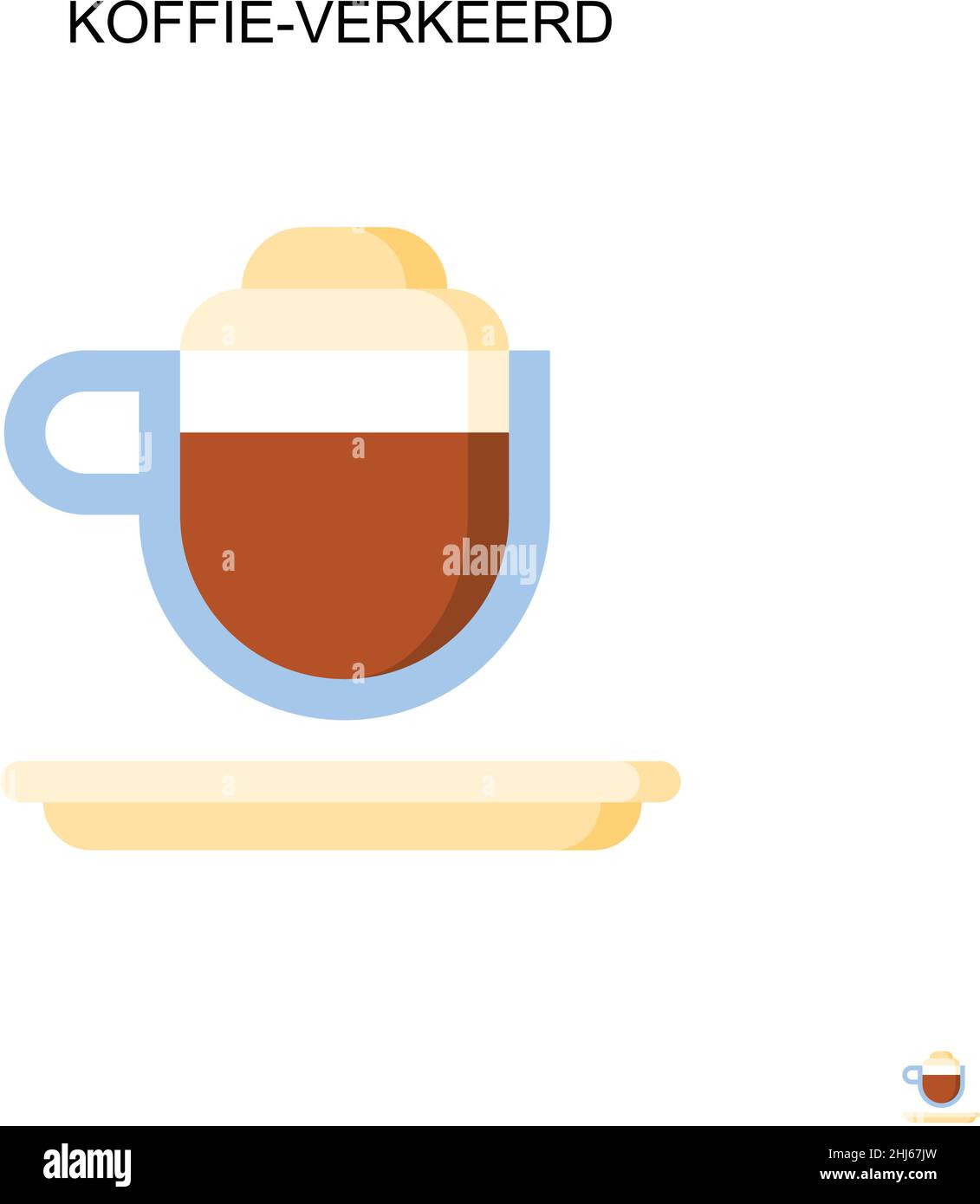 Koffie-verkeerd Simple vector icon. Illustration symbol design template for web mobile UI element. Stock Vector