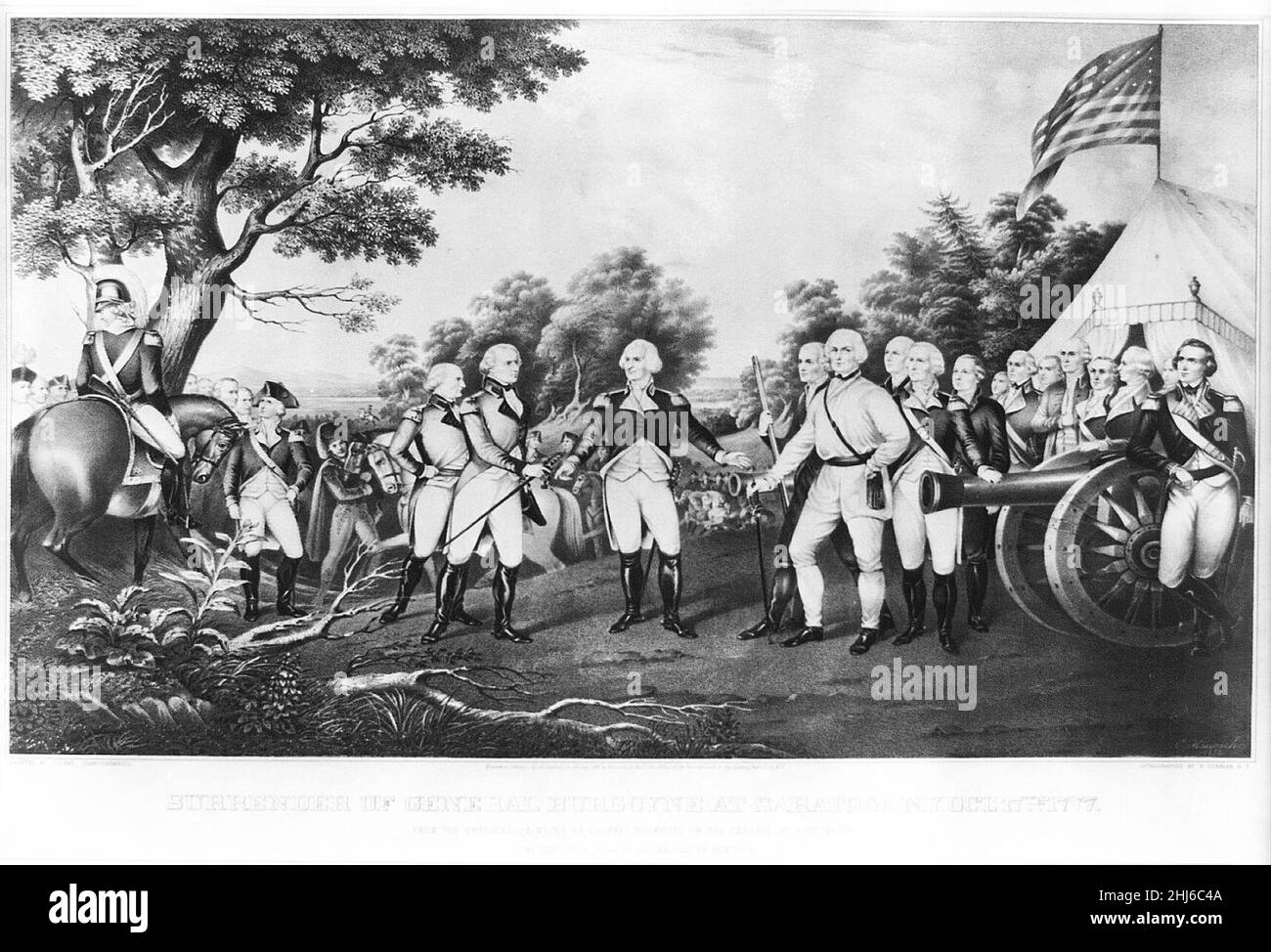 Surrender of general burgoyne at saratoga Stock Photo Alamy