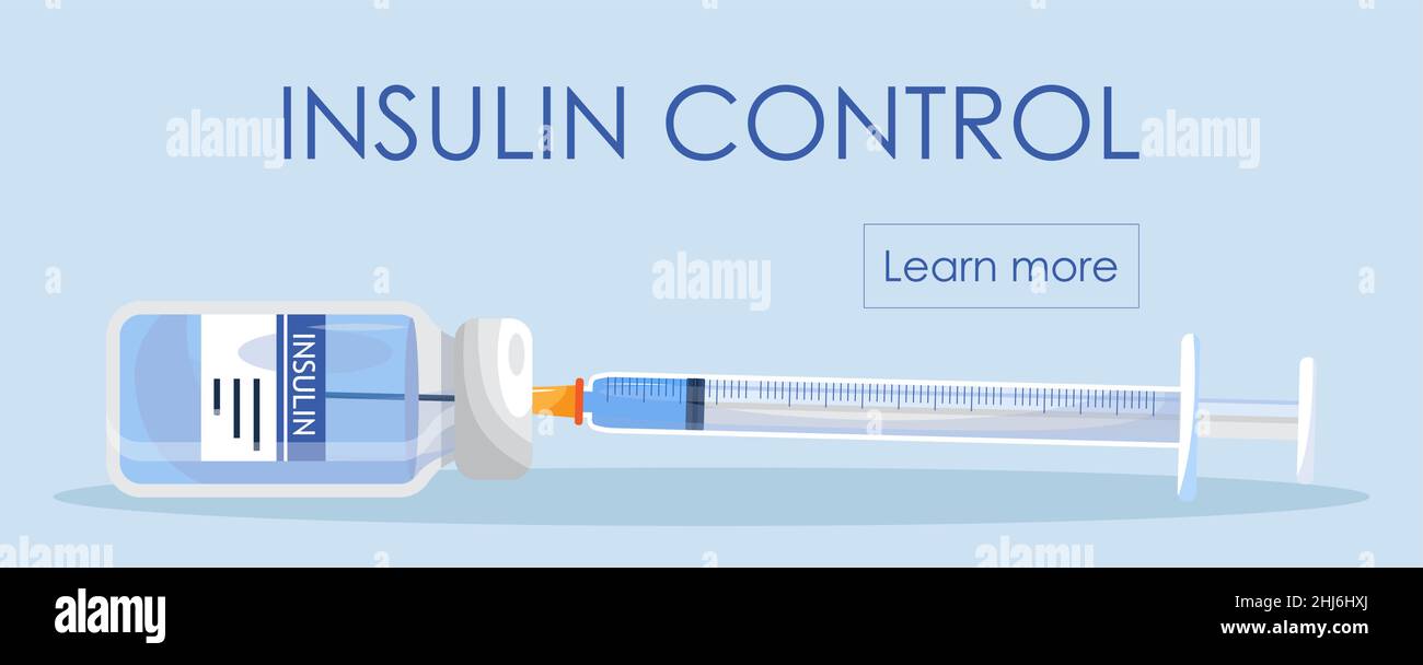 Insulin control vector. Get your Insulin injection free, a syringe for