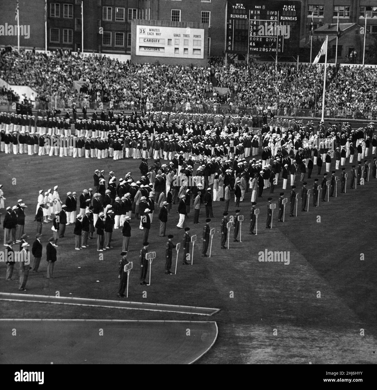 1958 British Empire and Commonwealth Games opening ceremony at Cardiff