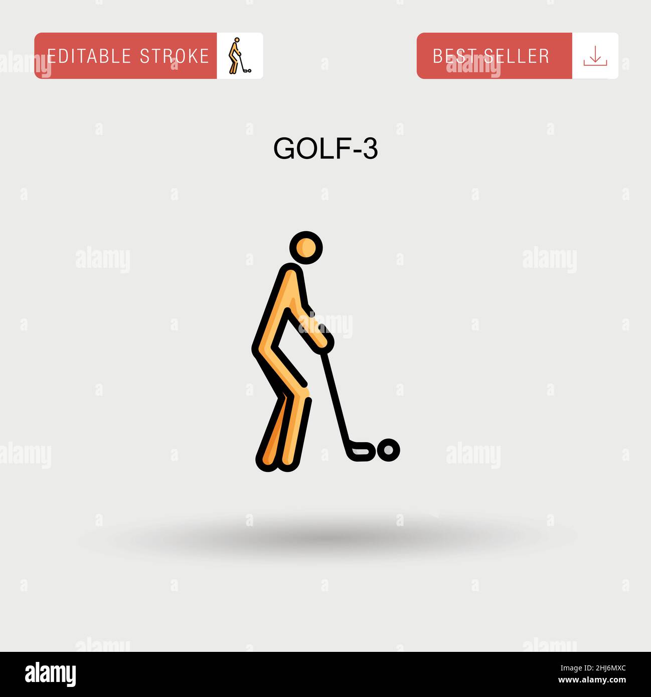 Golf-3 Simple vector icon. Stock Vector