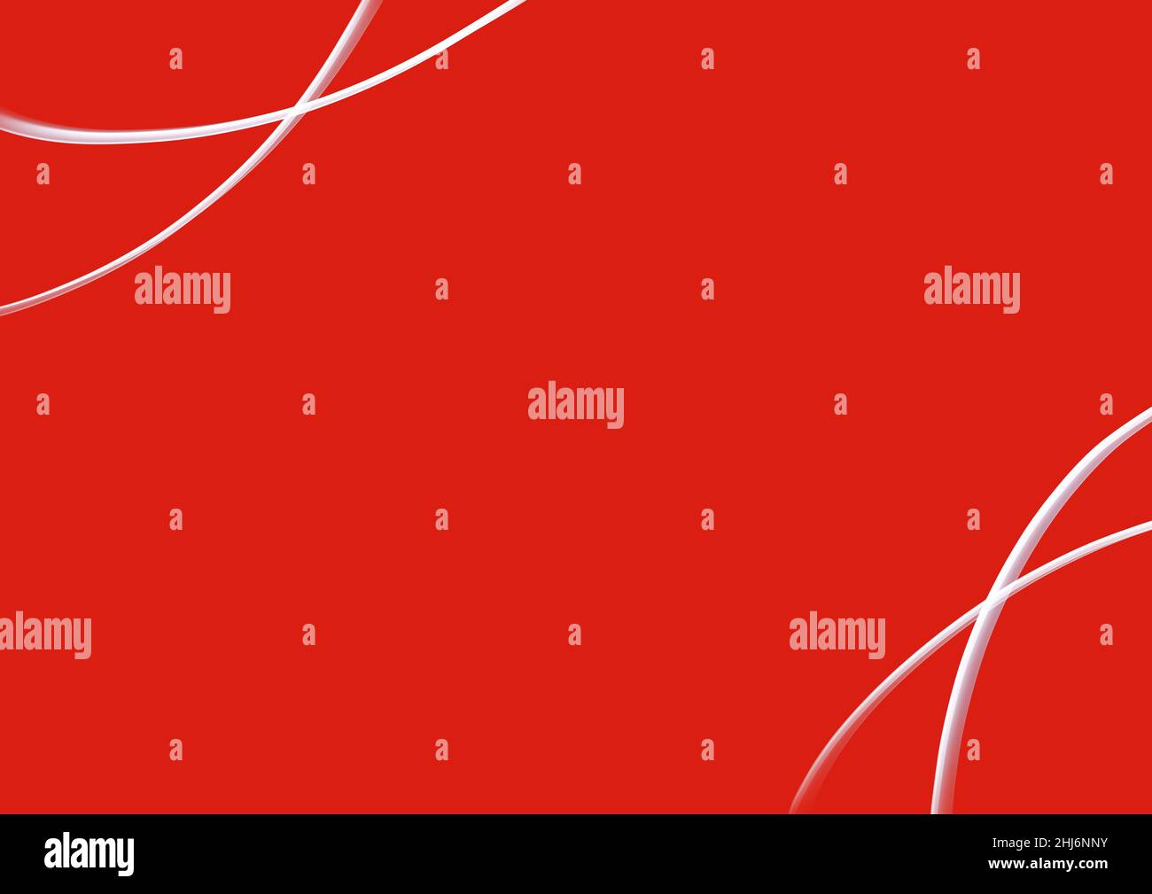 Abstract art background bright red color with wavy swirl white lines at ...