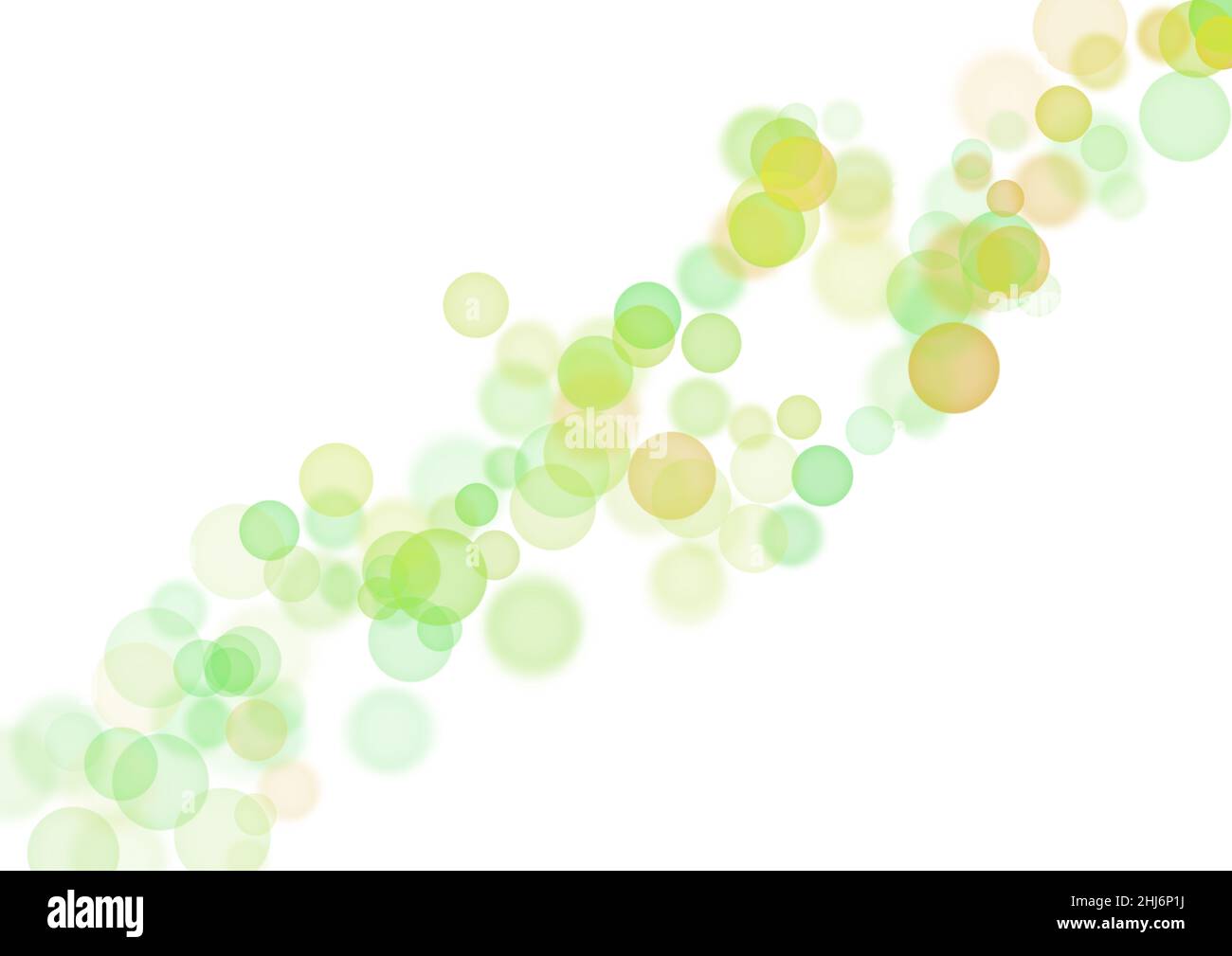 Abstract art white background with light green and yellow circle babble ...