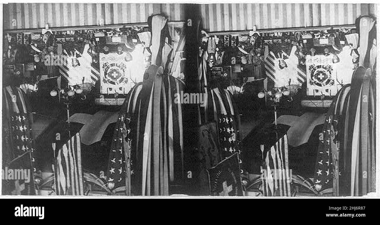 Metro Fair Swiss booth, International Dept. Metropolitan Fair, NYC. 1864 Stock ...