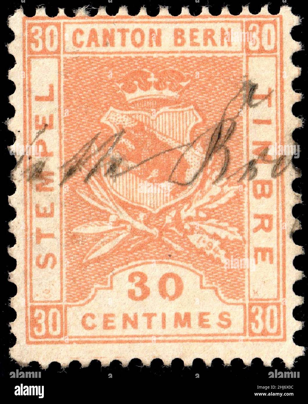 Switzerland Bern 1894 revenue 30c - 54 I-94 3-K. Stock Photo