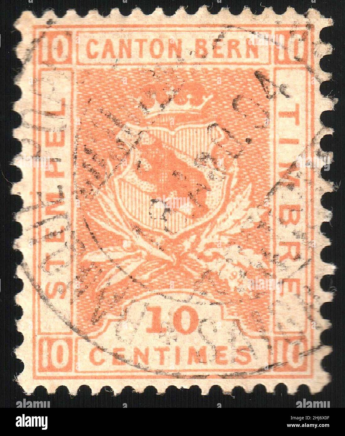 Switzerland Bern 1894 revenue 10c - 52 I-94 4-K. Stock Photo