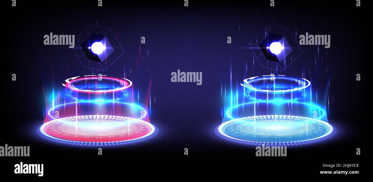 Blue neon hud interface Stock Vector Images - Alamy