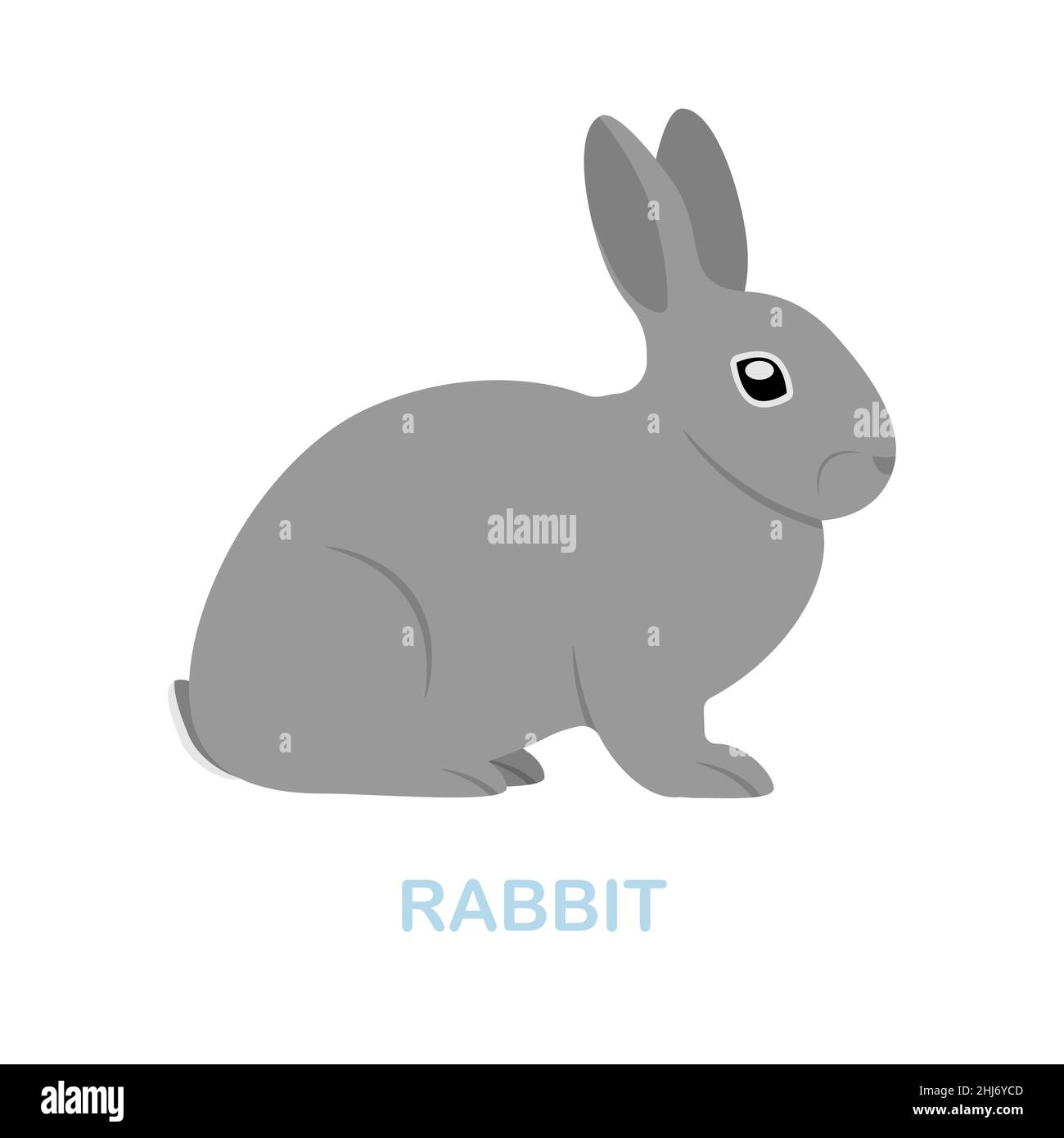 Rabbit flat icon. Colored element sign from wild animals collection ...