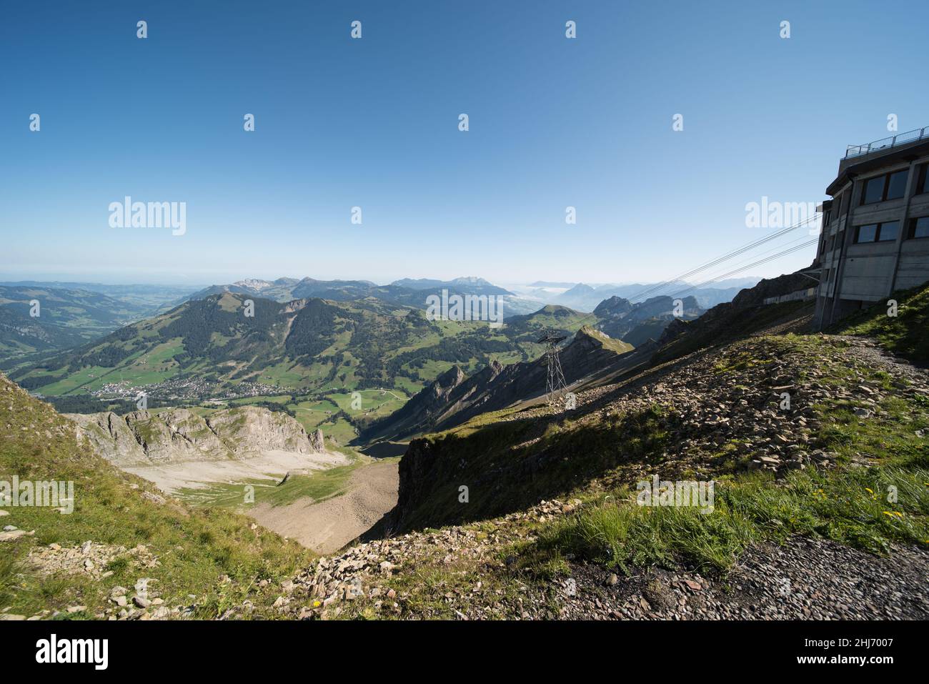 landscape in central switzerland, view from (Brienzer Rothorn 2,350m ...