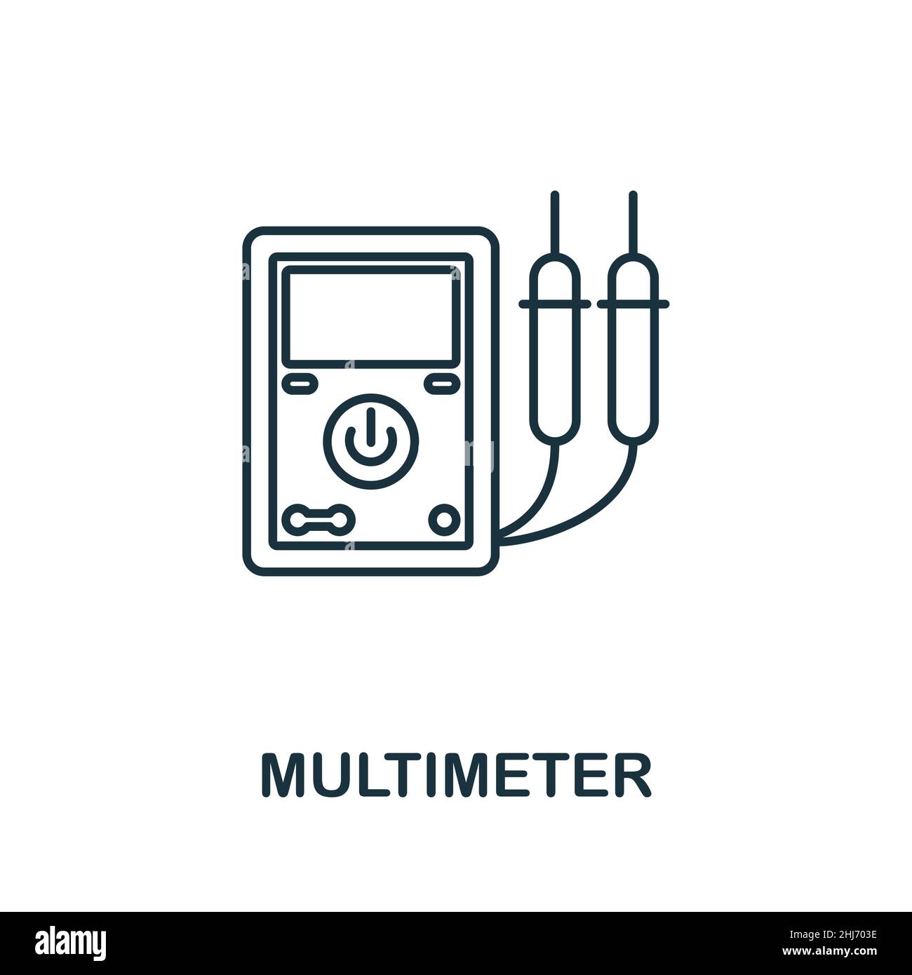 Multimeter icon. Line element from machinery collection. Linear Multimeter icon sign for web design, infographics and more. Stock Vector