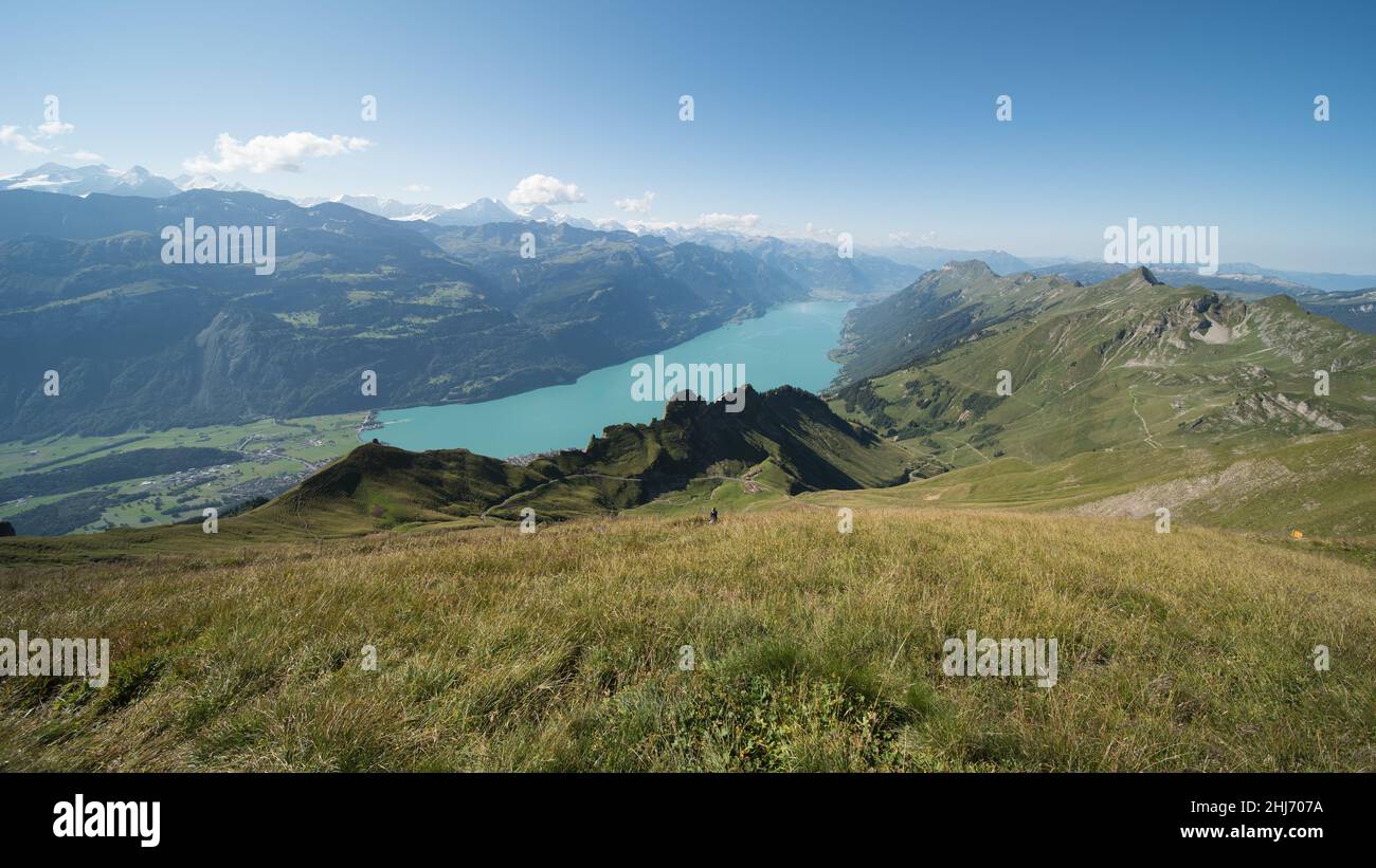 landscape in central switzerland, view from (Brienzer Rothorn 2,350m ...