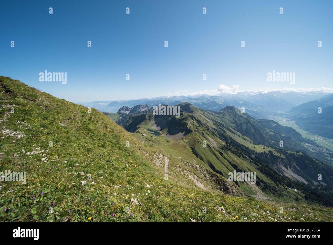 landscape in central switzerland, view from (Brienzer Rothorn 2,350m ...