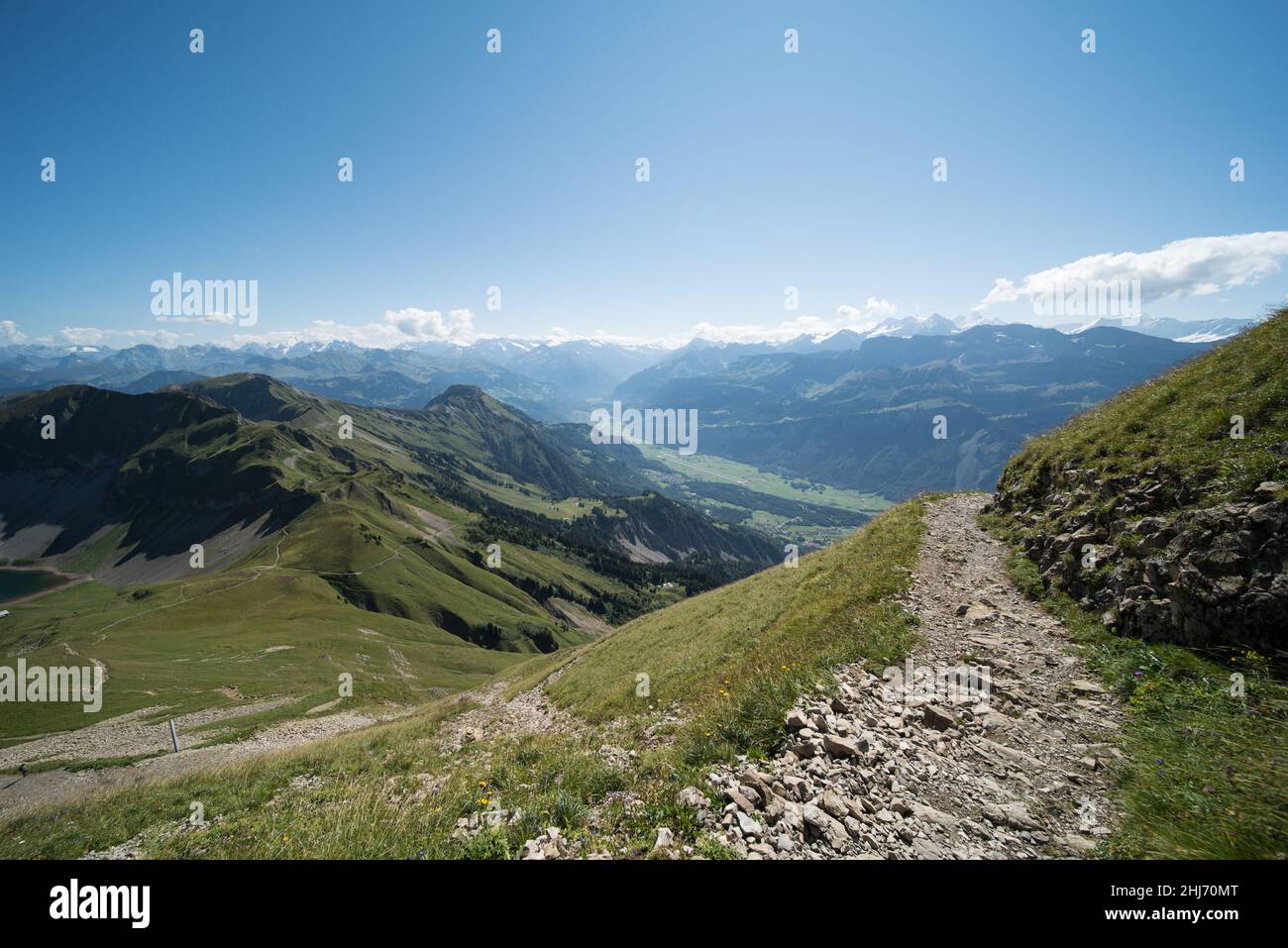 landscape in central switzerland, view from (Brienzer Rothorn 2,350m ...