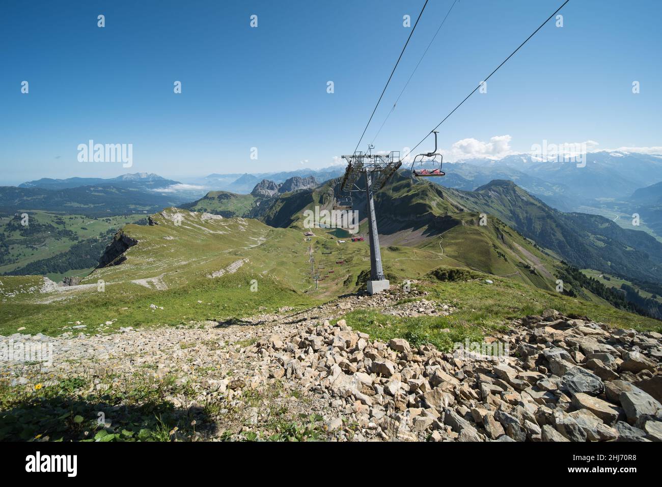 landscape in central switzerland, view from (Brienzer Rothorn 2,350m ...