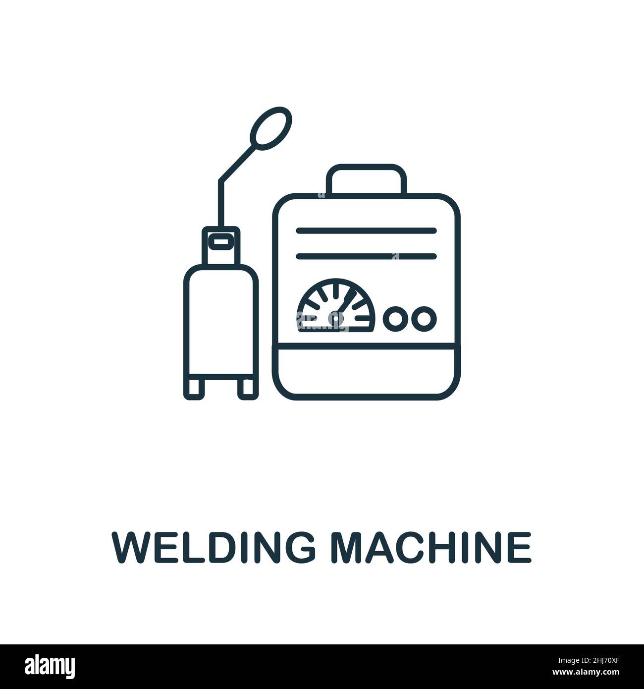 Welding Machine icon. Line element from machinery collection. Linear Welding Machine icon sign for web design, infographics and more. Stock Vector