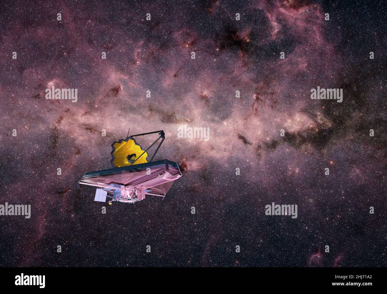 James Webb Space Telescope mission observing universe. This image elements furnished by NASA Stock Photo
