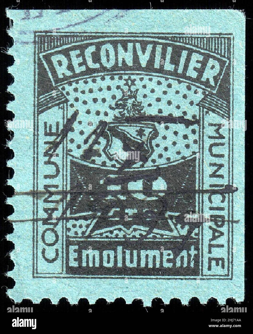 Switzerland Reconvilier 1919 revenue 2 10c - 2a. Stock Photo